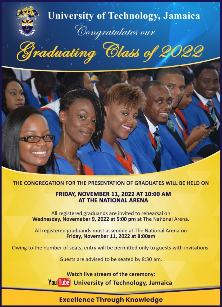 WATCH: Graduation 2022, University of Technology, Jamaica – Friday Nov ...